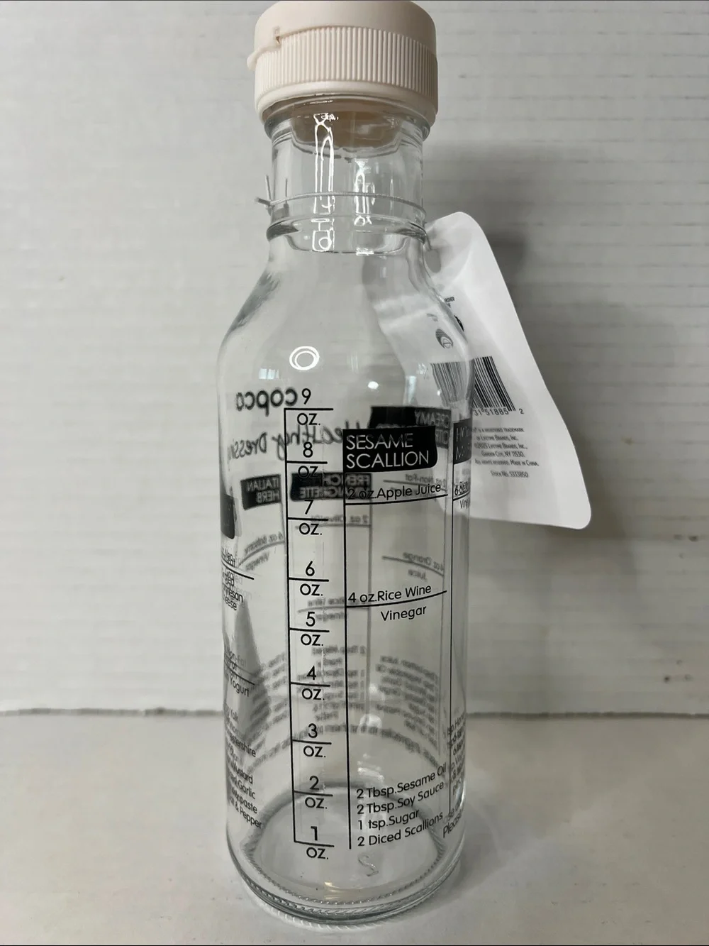 Copco Clear Glass Multi Salad Dressing Bottle With Recipes NEW